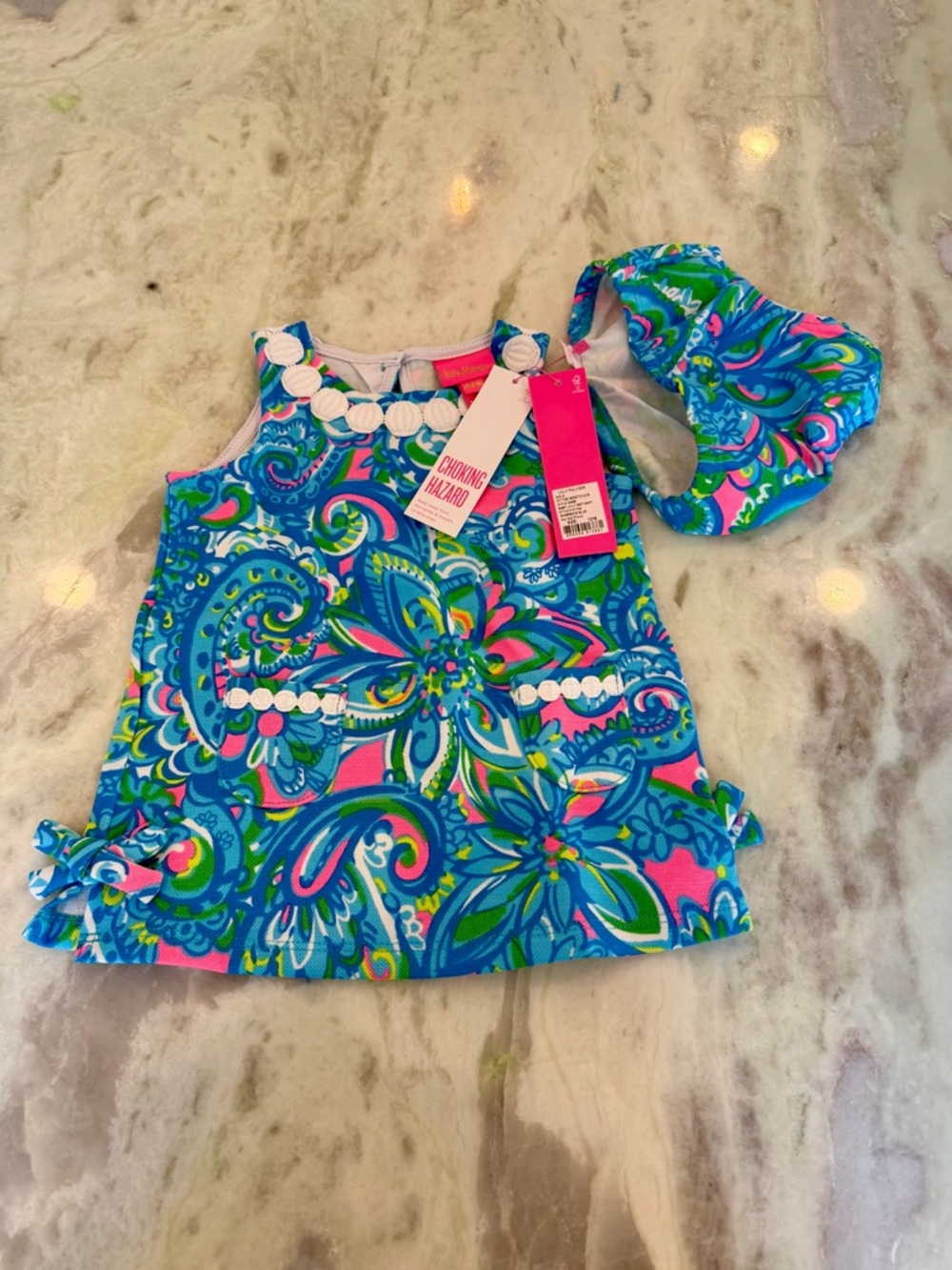 Lilly Pulitzer NWT Baby Lilly Knit Shift Dress Seabreeze Blue - Picture 4 of 8